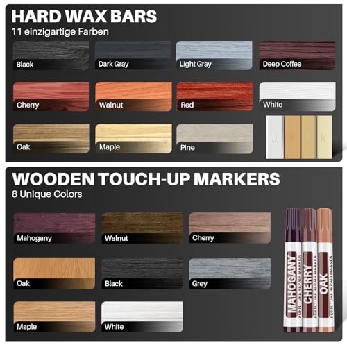 Vinyl Floor Repair Kit with Heat Pen - 11 Colors Laminate Wood Floor Repair Kit Touch Up Marker Hard Wax Linoleum Repair Kit Restore Any Scratches, Stains, Cracks, Hole for Floor, Door, Cabinet - color: 11 Colors