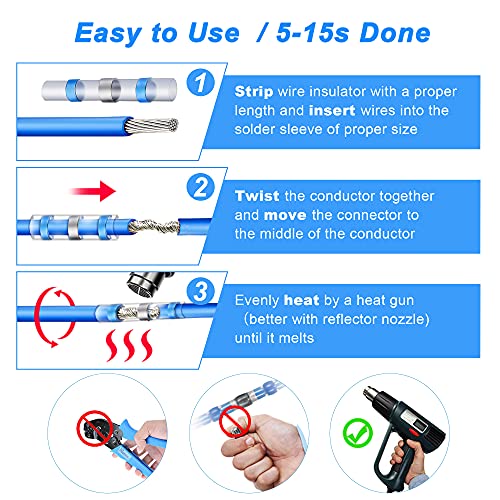 Kuject Heat Shrink Solder Seal Wire Connectors Kit 200PCS