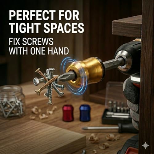 Magnetic Screw Ring Set 3PCS with PH2 S2 Bit, 1/4” Hex Screw Holder for Drill & Power Bits, Removable Magnetic Screwdriver Bit Holder for DIY, Woodworking, Mechanics & Repair