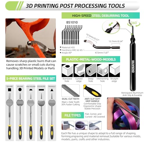 76pcs 3D Printer Tools Kit with Bag, 3D Printer Accessories includes Digital Caliper, Hygrometer, PTFE Tube Kit, Deburring Tool, Scrapers, Nozzle Cleaning, for Bambu Lab, Ender 3, FDM/SLA Printers etc - style: Ultra 3D Maker Version