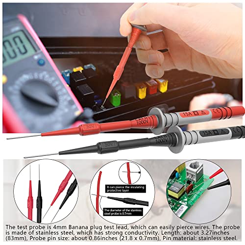 HANDSKIT Double-Insulated Multimeter Leads Set, 30A Multimeter Test Leads