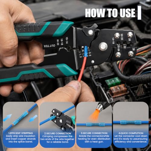 Heat Shrink Butt Connectors Kit 1500 PCS,Waterproof Wire Connectors - size: 22-16/16-14/12-10 AWG(1500PCS)