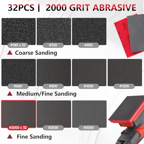 32 PCS 2000 Grit Sanding Sponge, Soft and Flexible Sandpaper Block - style: 32Pcs 2000Grit