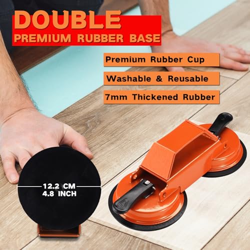 REXBETI Floor Gap Fixer Tool, Plank Gap Repair Kit, Heavy Duty Suction Cup - size: 5