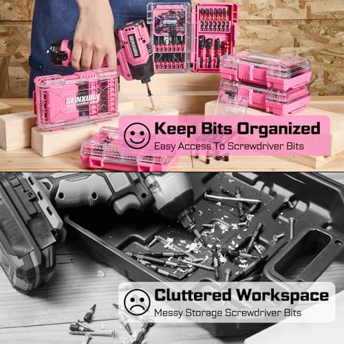 Geinxurn 2Pcs Storage Box Case, small parts box with detachable divider, Screwdriver Bit Set Box - style: STKB002