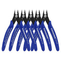 KAIHAOWIN Micro Wire Cutters with Spring, 5 Pack, 5 inch Precision Mini Flush Cutters Bulk, Nippers, Flush Cutting Pliers, Wire Snips, Small Side Cutters for Electronics Crafts Jewelry-Blue - size: 5 Pack