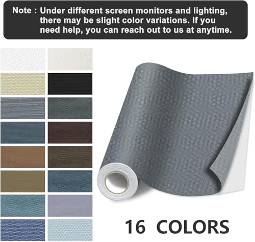 Fabric Repair Patch, Self Adhesive Furniture Tape for Cloth, Sofa - color: Canvas Medium Grey, size: 3.5X79 Inch