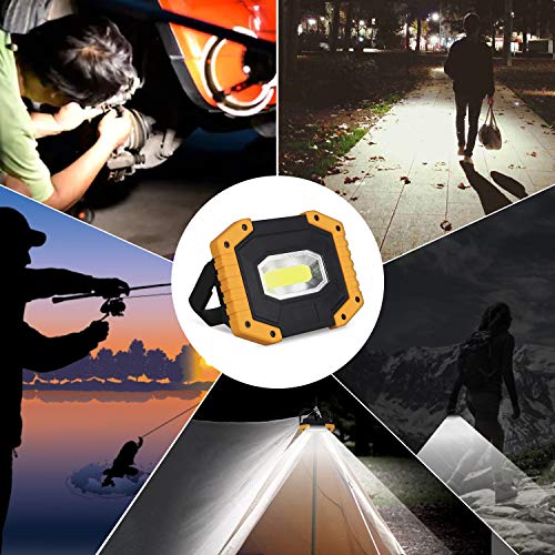 AUMIO 2-Pack Rechargeable COB LED Work Lights, Portable Flood Light