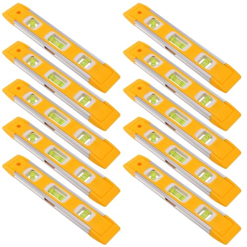 10 PCS 9 Inch Torpedo Level, Accurate Leveler Tool Torpedo Level Magnetic, Plastic Spirit Level for Measuring, Testing