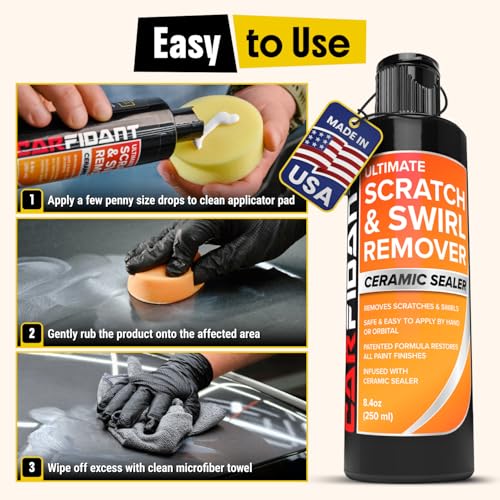 Carfidant Scratch & Swirl Remover - Polishing, Rubbing & Buffing Compound for Car Paint Repair - Restores Shine & Enhances Gloss, 16.9 fl oz - style: Scratch Remover 16oz