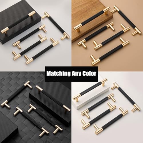 12 Pack 5 Inch 128 mm Knurled Cabinet Handles Cabinet Pulls Aluminum Handles Pulls Gold and Black Oxidation Finish with Diamond Pattern 6" Length (5" Hole Center) - color: Gold and Black, size: 5 Inch