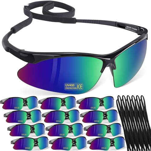 OXG Safety Glasses with Adjustable Straps, ANSI Z87.1 Protective Eyewear, UV400 Anti-Scratch Work Glasses for Men Women