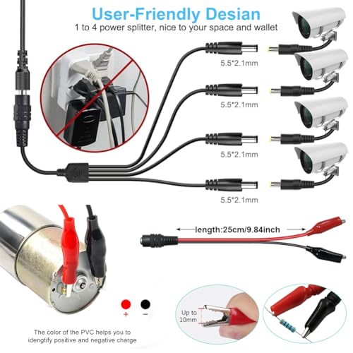 Universal Power Supply 3V~24V 6A 144W Adjustable Variable 3V 5V 9V 12V 18V 20V 24V AC/DC Adapter Charger, 100V-240V AC to DC Converter with 14 Tips, Polarity Converter and 4-Way Power Splitter Cable - style: 3~24V6A 144W
