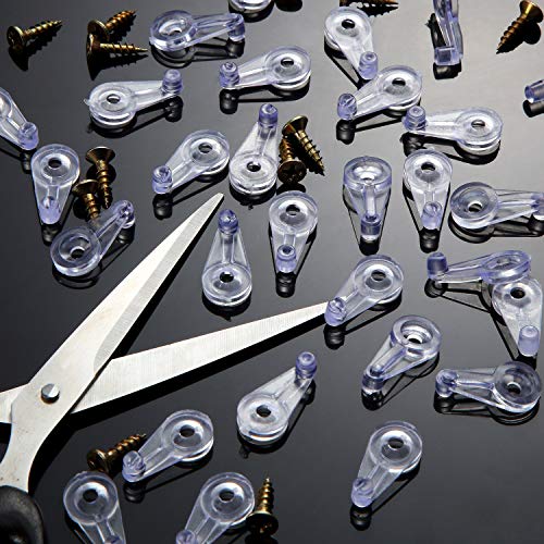 Blulu 50 Pack Glass Retainer Clips with Screws - color: Transparent With Gold Screw