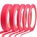 5 Rolls Pinstripe Tape - Masking Tape 1/16", 1/8", 1/4", 1/2", 3/4" - Thin Painters Masking Automotive Tape for DIY, Car, Auto, Paint, Art, Tumblers (Red) - color: Red