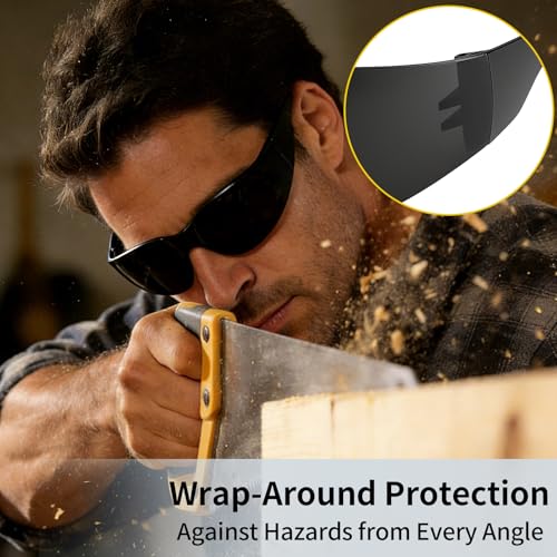 10 Pack Safety Glasses for Men Women, ANSI Z87.1 Certified - color: Black