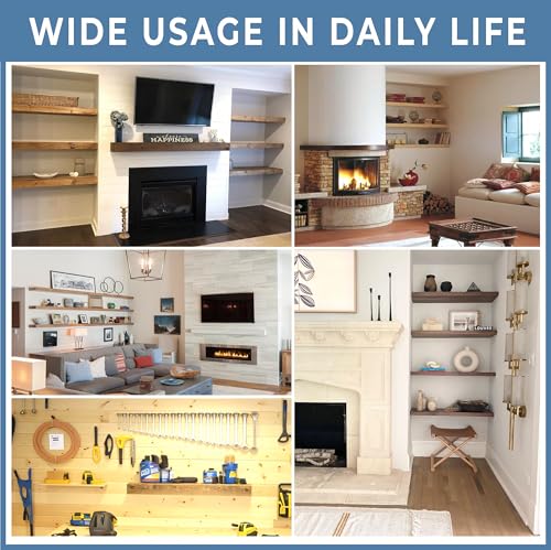 Floating Shelf Bracket Heavy Duty 1/2" Thick Free Hanging Countertop Support Bracket 2 Pack 14" Lx2.5 W Hidden Shelf Bracket for Floating Wall Countertops, Bars, Desks, Bench Seats, Vanities, Mantels - size: 14 Inch, style: Black- 2 pack