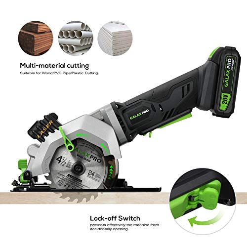 GALAX PRO DC20V 4-1/2" Cordless Mini Circular Saw with 2.0Ah battery - style: Cordless Circular Saw