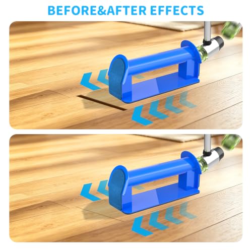 2026 Upgraded Floor Gap Fixer Tool for Laminate, Vinyl Plank, Hardwood –Iron Construction Heavy Duty Floor Gap Repair Tool with Extended Striking Area, Sticky Pads, Quiet Felt Pad & Hammer (Blue) - color: Blue