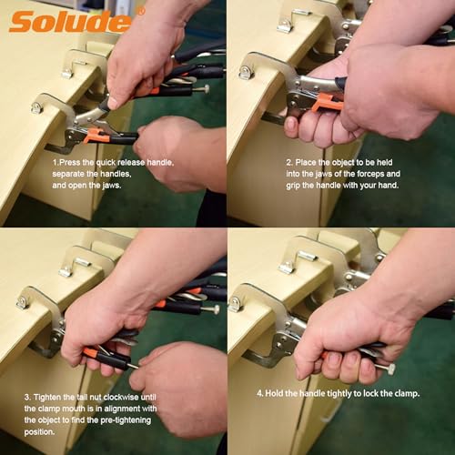 6-Inch C-Clamp Locking Pliers,Heavy Duty Vise Grip Welding Clamp With Swivel Pads for Woodworking,Home,Metalworking,Auto Repair(6 Pack) - size: 6 inch 6 Pack