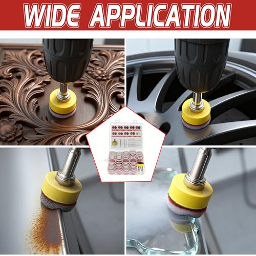 63 PCS 1 Inch Sanding Dremel Discs Hook and Loop Sandpaper 180-3000 Grits | Wet Dry Sanding Pads with 1/8" 1/4" Shank Small Sanding Discs for Curved Surfaces Resin Wood Metal - style: Mixed