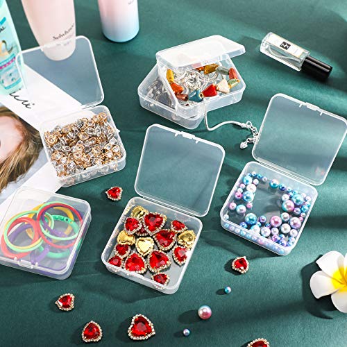 Jetec 6 Pieces Small Clear Plastic Storage Box, 2.1 x 2.1 x 0.8 Inch - size: 2.1 x 2.1 x 0.8 Inch