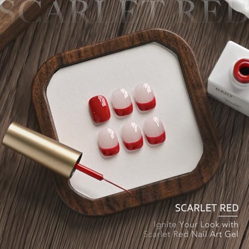 GAOY Red Swirl Gel Nail Polish Art Liner, 12ml Bright Red Color - color: Scarlet Red