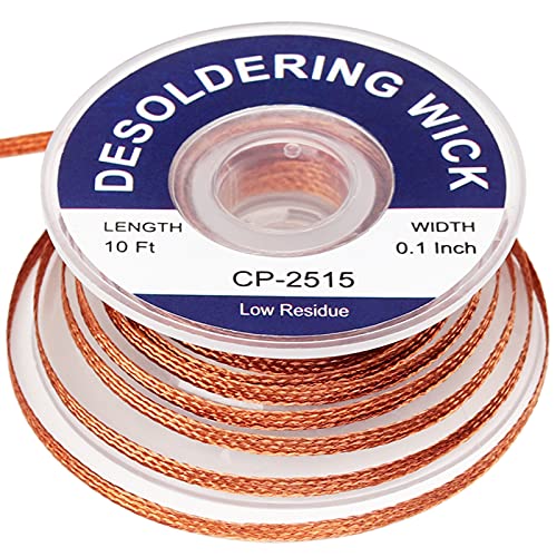 solder wick braid 10ft Length Desoldering Wick Braid Remover Tool Solder Sucker 1 piece No-Clean soldering Wick Wire Roll and Disassemble Electrical Components - style: 1pcs