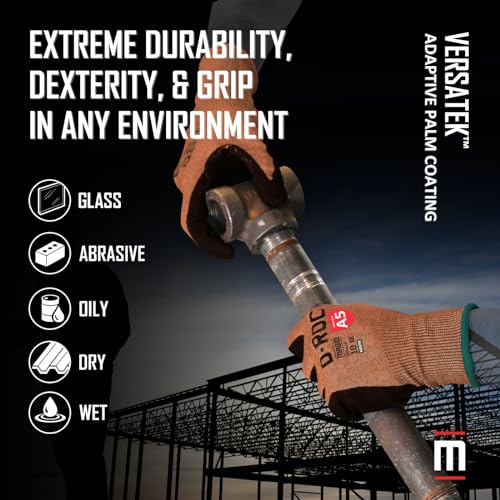 MAGID D-ROC ANSI A5 DX+ Technology VersaTek Grip Work Gloves, 1 Pair, Size 7/Small, DXPG53 - size: 7/S, style: 1 Pair