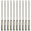 10-Pack SDS Plus 3/16" x 6" Rotary Hammer Drill Bits, Carbide Tipped for Brick, Stone and Concrete - size: 3/16" x 6" (10-Pack)