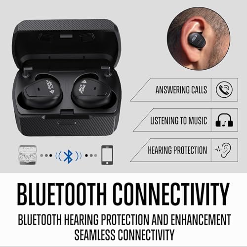 Bluetooth Shooting Ear Protection Noise Reduction, Bt Graphite | Bluetooth Electronic Shooting Earbuds Hearing Protection, Sound Amplification, 3 Sound Modes for Gun Range, Outdoor Use - color: Bt Graphite