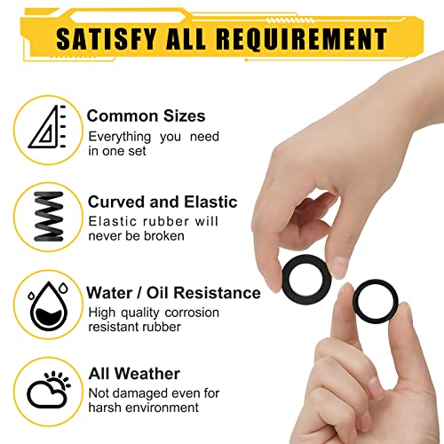 380PCS 24 Sizes Rubber & Silicone Hose Washers & O Ring Assortment Kit - size: 380PCS