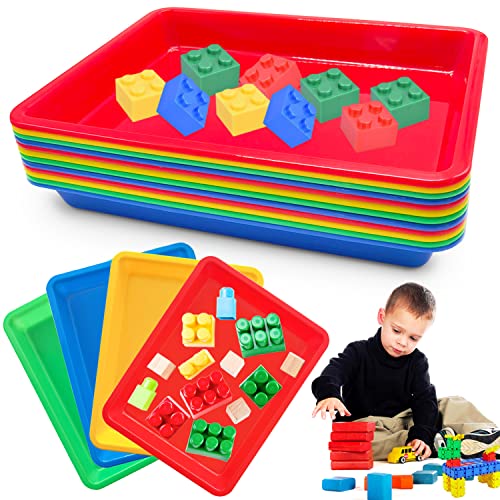 12 Pack Multicolor Activity Plastic Art Trays for Art and Crafts
