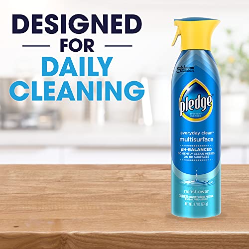 Pledge pH-Balanced Multisurface Spray, Gently Clean 101 Surfaces, Remove Dust and Messes, No Residue - Rainshower Scent, 9.7oz, Pack of 6 - size: 9.7 Fl Oz (Pack of 6)