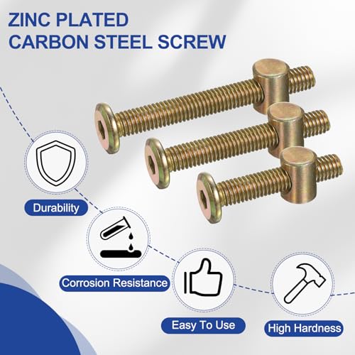 PATIKIL 4 Set Bunk Bed Bolts and Nuts Kit, M6x55mm Furniture Bolts Hex Drive Socket Cap Hardware Replacement for Beds Headboards Chairs - size: M6x55mm
