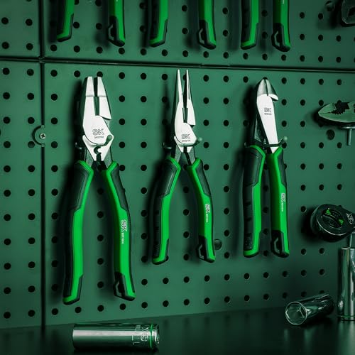 SK Pliers Set, 9.5'' Linesman, 8'' Diagonal & Needle Nose Pliers, 3-Piece - style: 3-Piece Pliers Set
