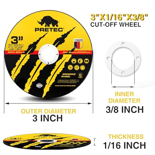 Cut Off Wheels 3 Inch, 55 Pack with Mandrel Kit for Die Grinder - size: 3 INCH
