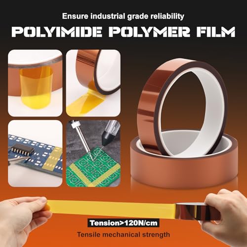 2 Set 6-Size Polyimide High Temp Tape, No Residue for Soldering Sublimation