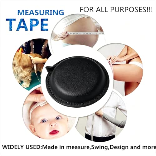 Tape Measure Body Measuring Tape for Sewing Tailor Craft Cloth Tape Measure for Body Medical Measurements Tape 60 Inch/1.5M Dual Sided Retractable Ruler - color: Black 1 pack round