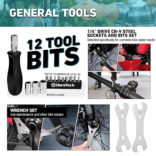 DURATECH 31 Pieces Bicycle Tool Kit, Bike Repair Tools with Storage Box