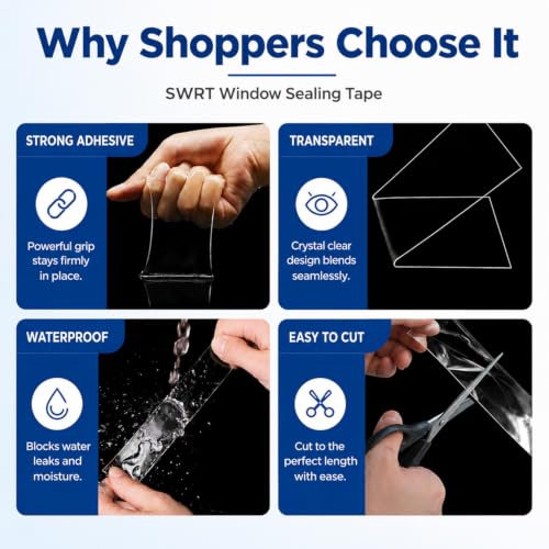 SWRT Window Sealing Tape, 2 in x 33 ft, 20 Mil Thick, AC Insulation Seal