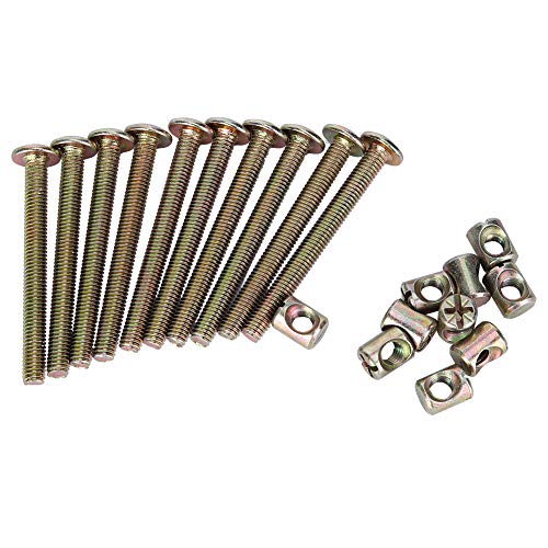 10 Pack M6 X 60mm Barrel Bolt Nuts, Chazcool Cross Dowel Set for Furniture Cots Beds Chair Crib Spare Connector Parts(60mm) - size: 60mm