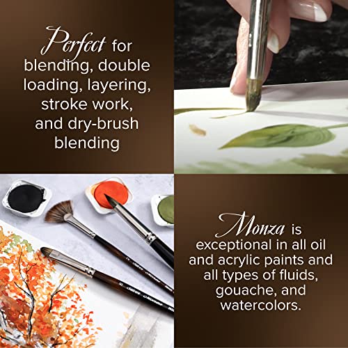Silver Brush Limited Monza Short Angle Oil Paintbrush, Size 3/8 Inch - size: Size - 3/8