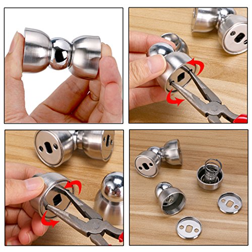 Sumnacon Powerful Magnetic Doorstop 2 Pcs Stainless Steel Mini Door Stopper - color: Silver
