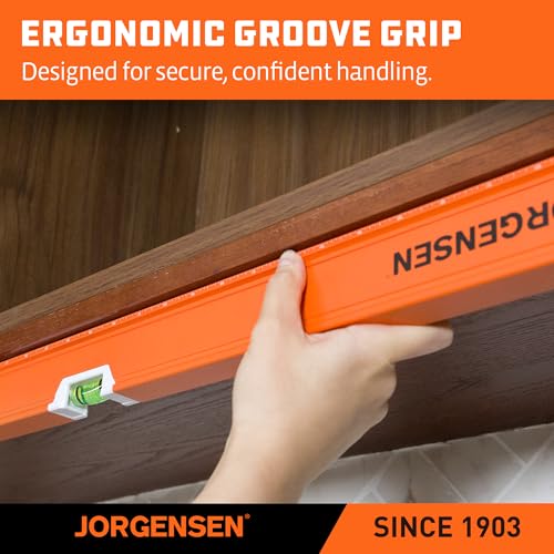 JORGENSEN 3-Piece Non-Magnetic Aluminum Spirit Level Set for Construction - size: 48"+24"+12" (Non-Magnetic, No LED)