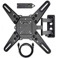 VideoSecu ML531BE2 TV Wall Mount kit with Free Magnetic Stud Finder and HDMI Cable for Most 26-55 TV and New LED UHD TV up to 60 inch 400x400 Full Motion with 20 inch Articulating Arm WT8 - size: 25"-55"