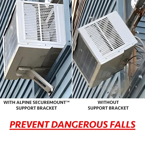 Window AC Support - Holds up to 160 lbs - Heavy Duty Single Arm Air Conditioner Bracket - Easy Install for Apartment Windows - Alpine Hardware - size: HEAVY DUTY-ONE ARM