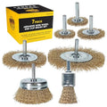 Dura-Gold 7-Pc Abrasive Brass-Coated Wire Wheel, Cup Brush, End Brush Set