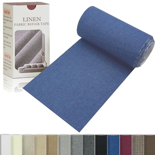 Gheeidau Linen Repair Tape 4x70 Inch Self-Adhesive Couch Patch Repair Fabric Patch for Furniture,Sofas,Cushion,Chairs,Bags,Linen Goods(Dark Blue) - color: Dark Blue