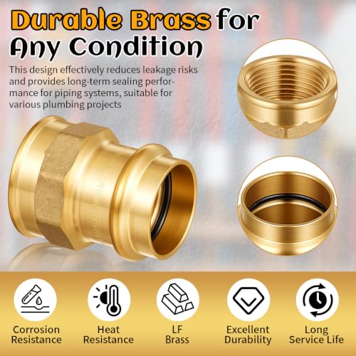 16 Pack 1" Press x 1" Fip Brass Press Fittings - color: Fip, size: 1 Inch
